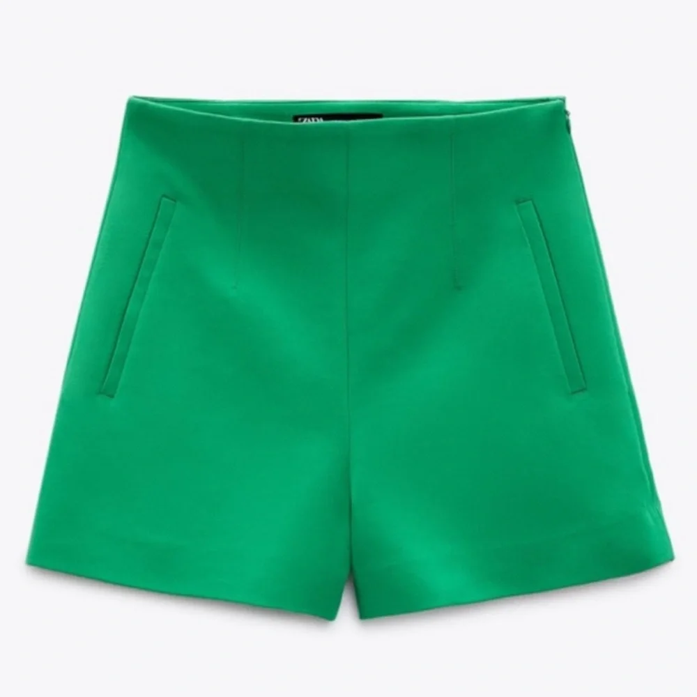 ZARA Bright Green Tailored Shorts Size XS - Picture 2 of 7